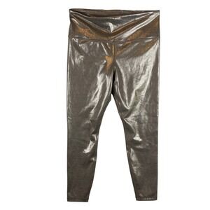 Athleta Elation Shine Tight Leggings Metallic Bronze Lustre High Rise Large